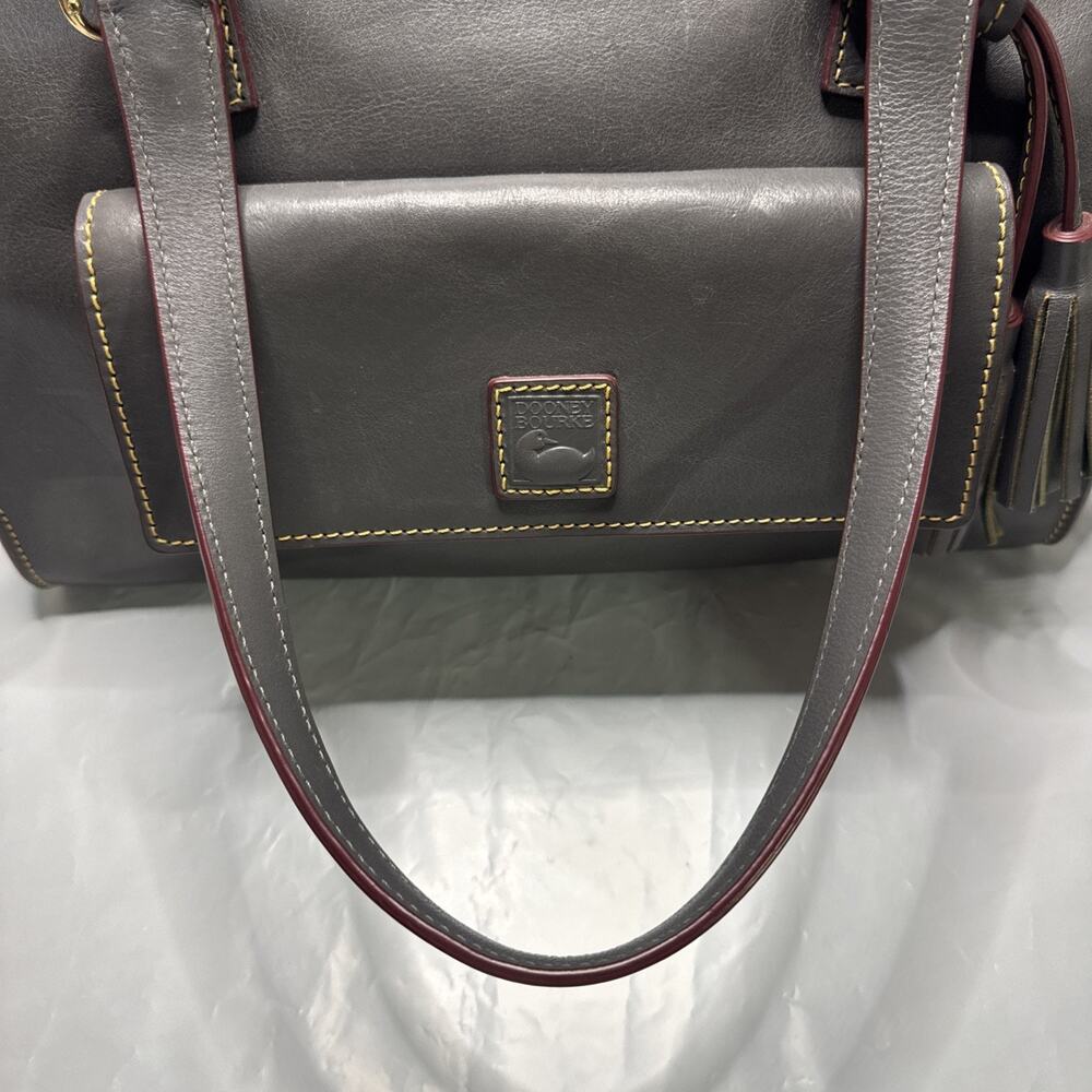 Dooney & Bourke Florentine Leather Shoulder Bag Gray Blue - Picture 10 of 16